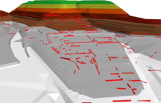 Triangulated Irregular Network (TIN) of Cuzco with surveyed Inka walls, Computer Modeling of Archaeological Ruins, Center for Advanced Spatial Technologies Field Programs with the Cotsen Institute at UCLA